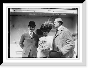 Historic Framed Print, Mr. and Mrs. C.F. Bishop with Clifford Harmon,  17-7/8" x 21-7/8"