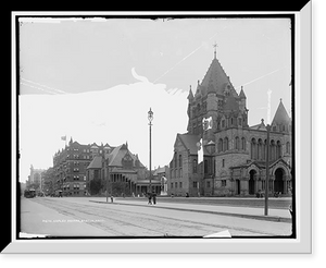 Historic Framed Print, Copley Square, Boston, Mass. - 7,  17-7/8" x 21-7/8"