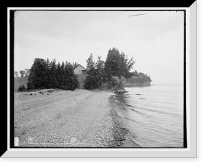 Historic Framed Print, Lake shore at Melburne [i.e. Shelburne] Farms, Vt.,  17-7/8" x 21-7/8"