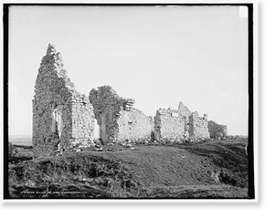 Vintage Military Print - Ruins of Fort Ticonderoga, N.Y