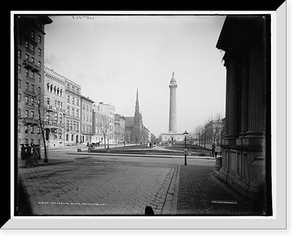 Historic Framed Print, Mt. Vernon Place, Baltimore, Md.,  17-7/8" x 21-7/8"