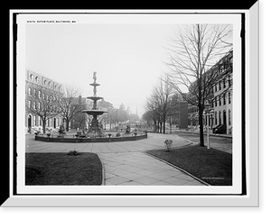 Historic Framed Print, Eutaw Place, Baltimore, Md.,  17-7/8" x 21-7/8"