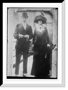 Historic Framed Print, Mr. and Mrs. Anthony Drexel aboard ship,  17-7/8" x 21-7/8"
