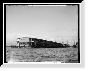 Historic Framed Print, Commandancia Street Wharf, Pensacola, Fla.,  17-7/8" x 21-7/8"
