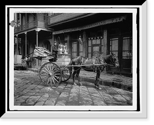 Historic Framed Print, A New Orleans milk cart, New Orleans, La.,  17-7/8" x 21-7/8"