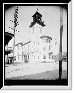 Historic Framed Print, Post Office, Jacksonville, Fla.,  17-7/8" x 21-7/8"