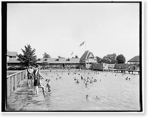 Black & White Photo - Swimming pool, Belle Isle - Historic Wall Art Gift