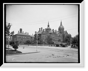 Historic Framed Print, Johns Hopkins Hospital, Baltimore, Md.,  17-7/8" x 21-7/8"