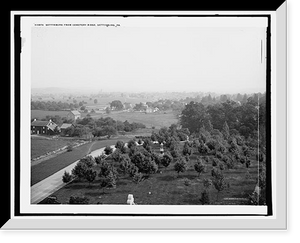 Historic Framed Print, Gettysburg from Cemetery Ridge, Gettysburg, Pa.,  17-7/8" x 21-7/8"