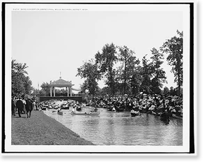 Historic Landscape - Detroit, Michigan - Band concert on Grand Canal