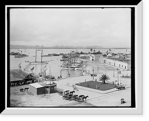 Historic Framed Print, La marina, San Juan, P.R.,  17-7/8" x 21-7/8"