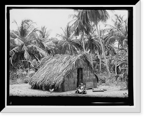 Historic Framed Print, Typical Puerto Rican hut,  17-7/8" x 21-7/8"