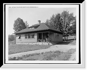Historic Framed Print, Cottage at the Antlers, Raquette Lake, Adirondack Mts.,  17-7/8" x 21-7/8"