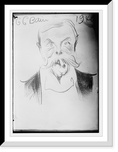 Historic Framed Print, Cartoon of G.G. Bain,  17-7/8" x 21-7/8"