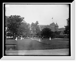 Historic Framed Print, Tennis at Manhansett [sic] House, Shelter Island, N.Y.,  17-7/8" x 21-7/8"