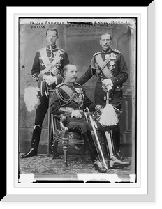 Historic Framed Print, Prince Andreas, Nicholas, and King Constantinos of Greece,  17-7/8" x 21-7/8"