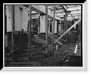 Historic Framed Print, Concrete stairway under construction, 23rd Street subway station, New York,  17-7/8" x 21-7/8"