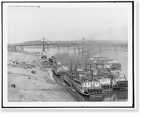 Antique Photo Print - Cincinnati - Along the levee, Ohio (1)