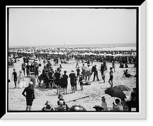 Historic Framed Print, The beach, Atlantic City, N.J.,  17-7/8" x 21-7/8"