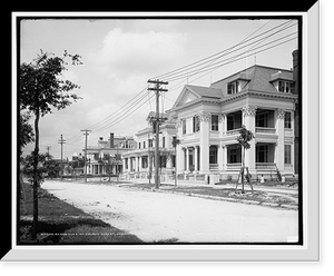 Historic Framed Print, Residences on Church Street, Jacksonville, Fla.,  17-7/8" x 21-7/8"