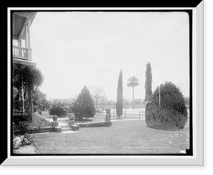 Historic Framed Print, Private gardens at Lake Lucerne, Orlando, Fla.,  17-7/8" x 21-7/8"