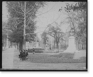 Antique City View - Savannah, Georgia - Chippewa Square, Bull Street