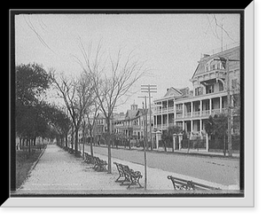 Historic Framed Print, South Battery, Charleston, S.C.,  17-7/8" x 21-7/8"