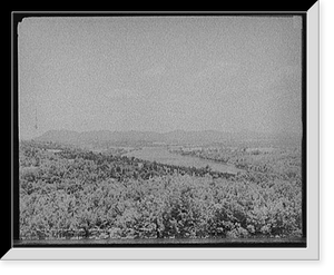 Historic Framed Print, Connecticut River and Mt. Holyoke Range from Mountain Park,  17-7/8" x 21-7/8"
