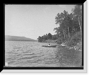 Historic Framed Print, Along the shore at Crosbyside, Lake George, N.Y.,  17-7/8" x 21-7/8"