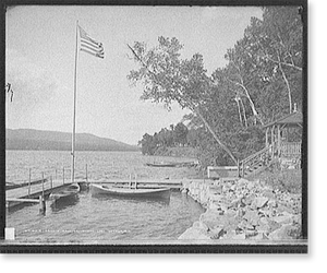 Vintage Landscape - Lake George - A Private dock, Crosbyside, N.Y