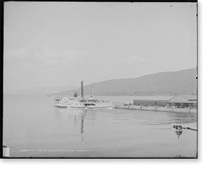 Historic Landscape - Lake George - Str. Horicon leaving dock, N.Y
