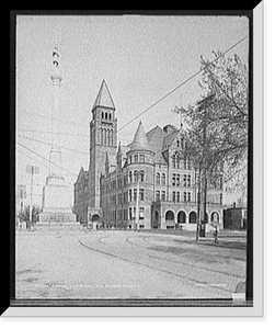 Vintage Building Photo - Steele High School and Soldiers' Monument
