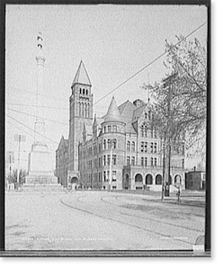 Vintage Building Photo - Steele High School and Soldiers' Monument