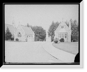 Historic Framed Print, Entrance to Cedar Hill Cemetery, Hartford, Ct.,  17-7/8" x 21-7/8"