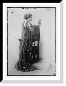 Historic Framed Print, Katherine Kaelred standing before chair, Moffett Studio in Chicago.Moffett Studio,  17-7/8" x 21-7/8"