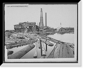 Historic Framed Print, Dead River saw mill, Marquette, Mich.,  17-7/8" x 21-7/8"