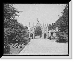 Historic Framed Print, Entrance to Forest Hill Cemetery, Utica, N.Y.,  17-7/8" x 21-7/8"