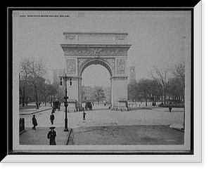 Historic Framed Print, Washington Square and [Memorial] Arch, New York,  17-7/8" x 21-7/8"