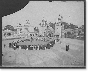 Antique Scenic Print - Cleveland - The Circus ring, Luna Park, Ohio