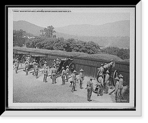 Historic Framed Print, Siege Battery drill, sponging before loading, [United States Military Academy], West Point, N.Y.,  17-7/8" x 21-7/8"