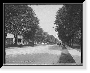 Historic Framed Print, North Woodward Avenue, Detroit, Mich.,  17-7/8" x 21-7/8"