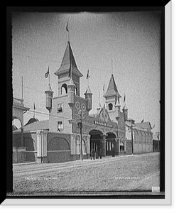 Historic Framed Print, Entrance to Paragon Park, Nantasket Beach, Mass.,  17-7/8" x 21-7/8"