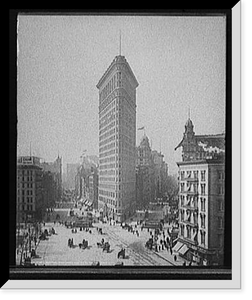 Historic Framed Print, Flatiron Building, Broadway and Fifth Av., New York City,  17-7/8" x 21-7/8"