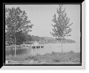 Historic Framed Print, Endicott Rock and outlet, Lake Winnipesaukee, N.H.,  17-7/8" x 21-7/8"