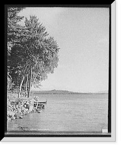 Historic Framed Print, A Bit of shore at Weirs, Lake Winnipesaukee, N.H.,  17-7/8" x 21-7/8"