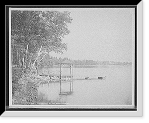 Historic Framed Print, Along the shore of Wolfeborough bay, Lake Winnipesaukee, N.H.,  17-7/8" x 21-7/8"