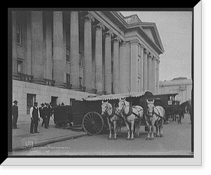 Vintage Americana Print - Washington, DC - U.S. Treasury currency wagon