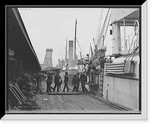 Historic Framed Print, Unloading a banana steamer, Mobile, Ala.,  17-7/8" x 21-7/8"