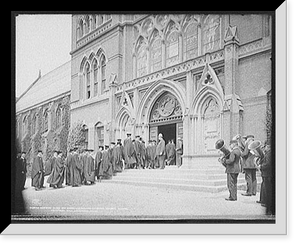 Historic Framed Print, Harvard Class Day exercises, seniors entering Sander's Theatre, Memorial Hall, Cambridge, Mass.,  17-7/8" x 21-7/8"