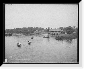 Historic Framed Print, Canoeing on Charles River, Charles River Reservation, Mass. - 3,  17-7/8" x 21-7/8"